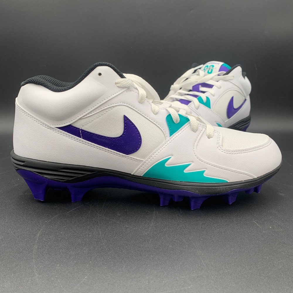 Nike Air Jordan Stadium 90 MCS Baseball Cleats 12 White Purple Teal HQ0210-105